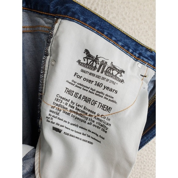 Levis 505 Blue Jeans Mens 38x30 Regular Fit Straight Leg Hi Rise NWT - Picture 9 of 13